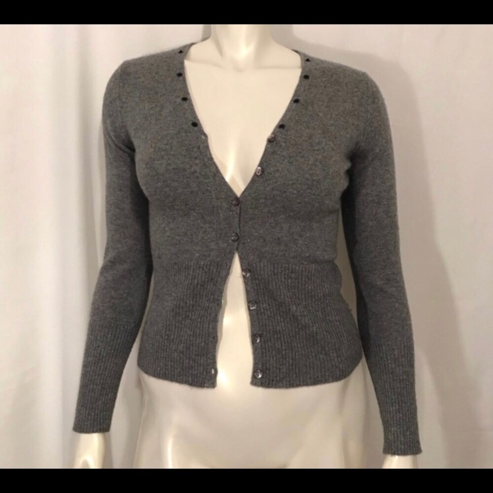 100% Cashmere Sweater Grey Size Small